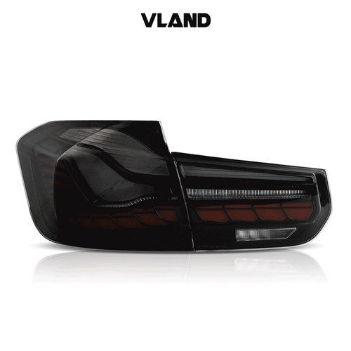 For 12-18 BMW F30 3er F80 M3 Dragon Scale Black OLED Sequential Tail Lights Pair - Picture 2 of 19