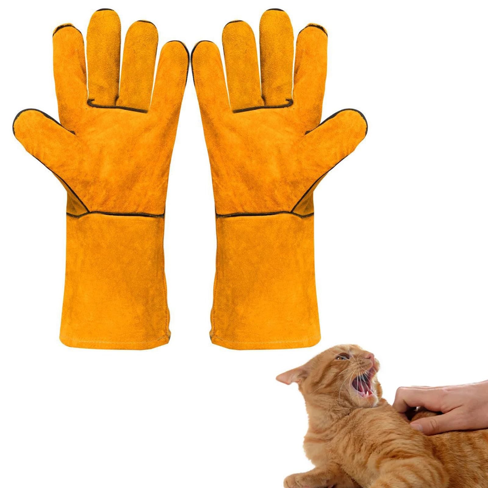 Gants anti-morsure en cuir épais pour le traitement des animaux domestiques et sauvages