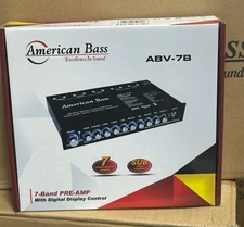 American Bass ABV-7B 7-Band  Pre-Amp Parametric Equalizer w/ Digital Display NEW