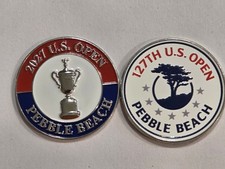 2-2027 US Open Pebble Beach Golf Ball Markers 1 Inch magnetic Combo Pair