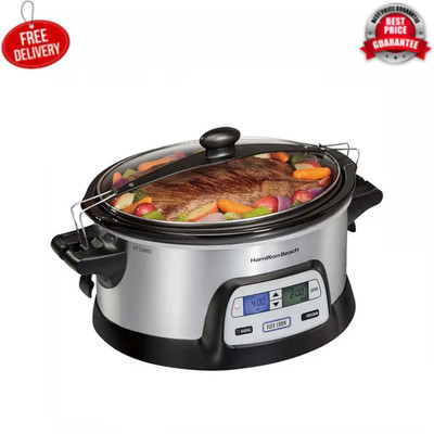 Hamilton Beach - FlexCook 6 Qt Digital Slow Cooker - Silver