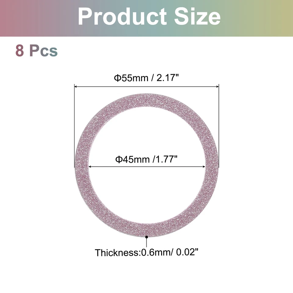 Магнитное кольцо-наклейка, металлическое блестящее магнитное переходное кольцо, розовое розовое 8 шт. - Изображение 2 из 4