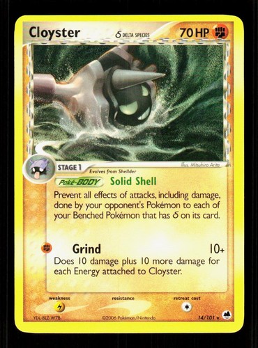 Cloyster 14/101 Rare Dragon Frontiers Pokemon NM