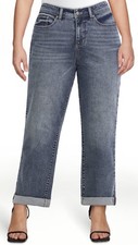 TIME AND TRU High Rise Relaxed Boyfriend Denim Jeans W/ 26" Inseam Size 14 NEW