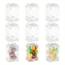 30pcs Foldable Transparent PVC Storage boxes Heart Print Gift Case Rectangle