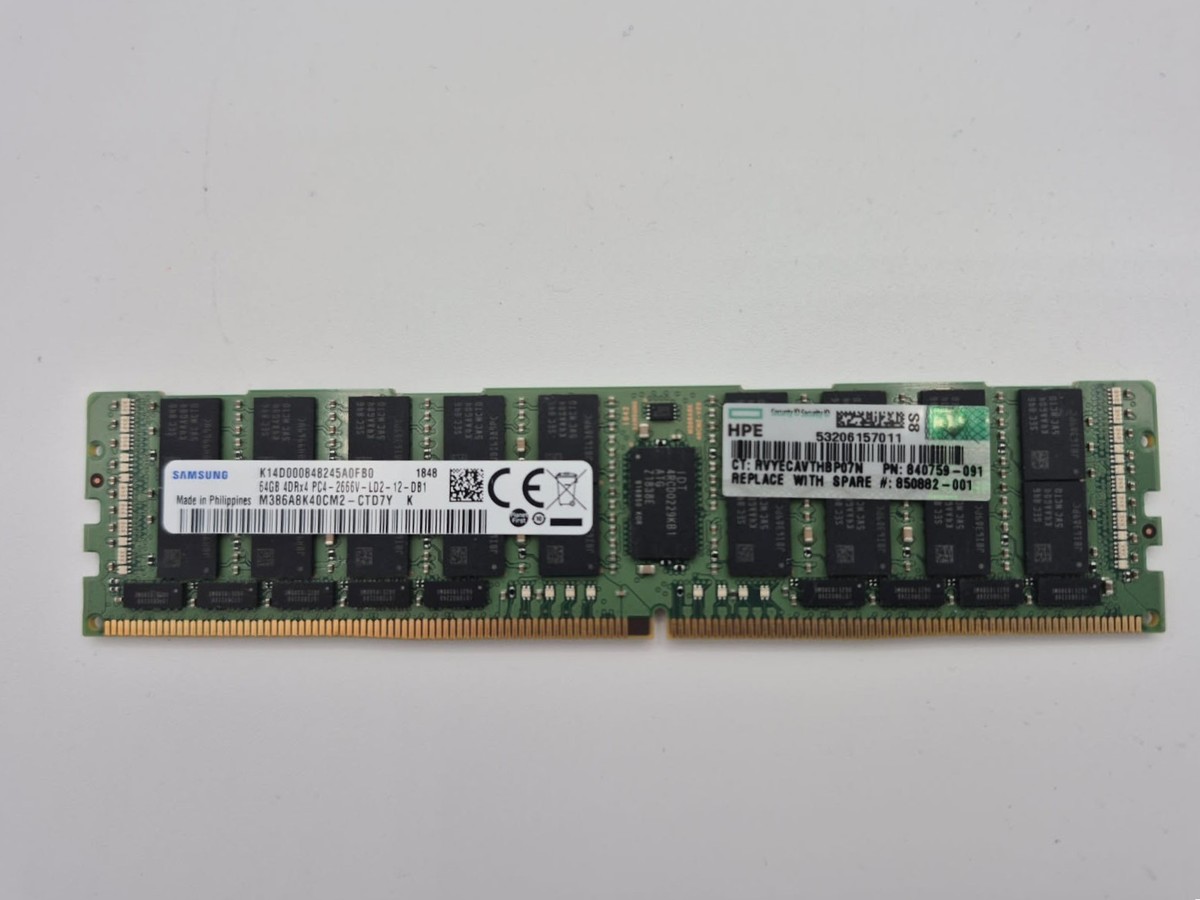 SAMSUNG 64GB 4dRx4 PC4-2666V-LD2 DDR4 ECC SERVER RAM M386A8K40CM2