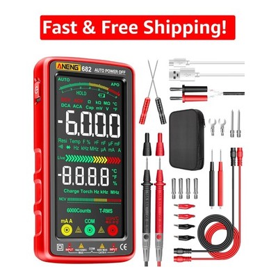 TRMS 6000 Counts Digital Multimeter with Color LCD - Smart Auto-Ranging Meter