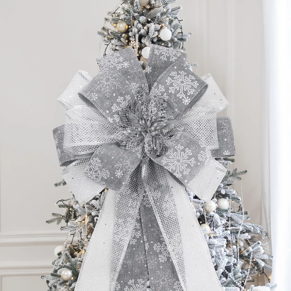 Arco Topper Árbol de Navidad Filltown 53x13 pulgadas Gris Plata Decoración de Navidad Foto 4 de 4