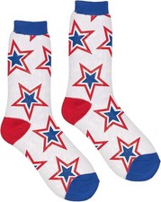 Red, Blue, and White Patriotic Stars Crew Socks - 1 pair