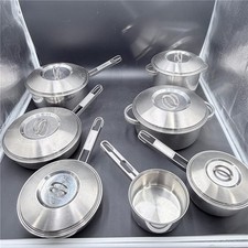 Set of 6-Tramontinox Stainless Steel Pots,Pans w Lids + extra Sauce Pan