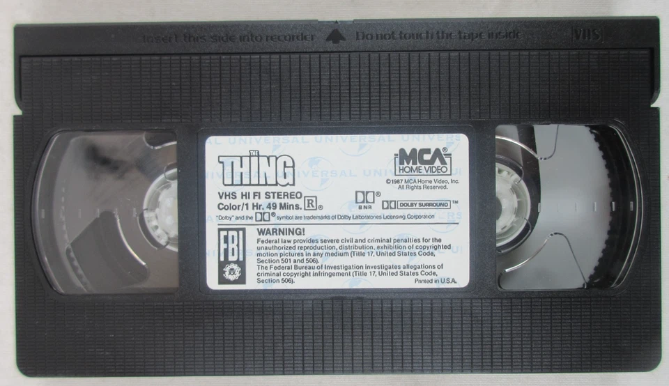 NM VHS TAPE John Carpenter's "THE THING" 1996 MCA Universal HORROR Sci-Fi 1982 - Image 2 of 4