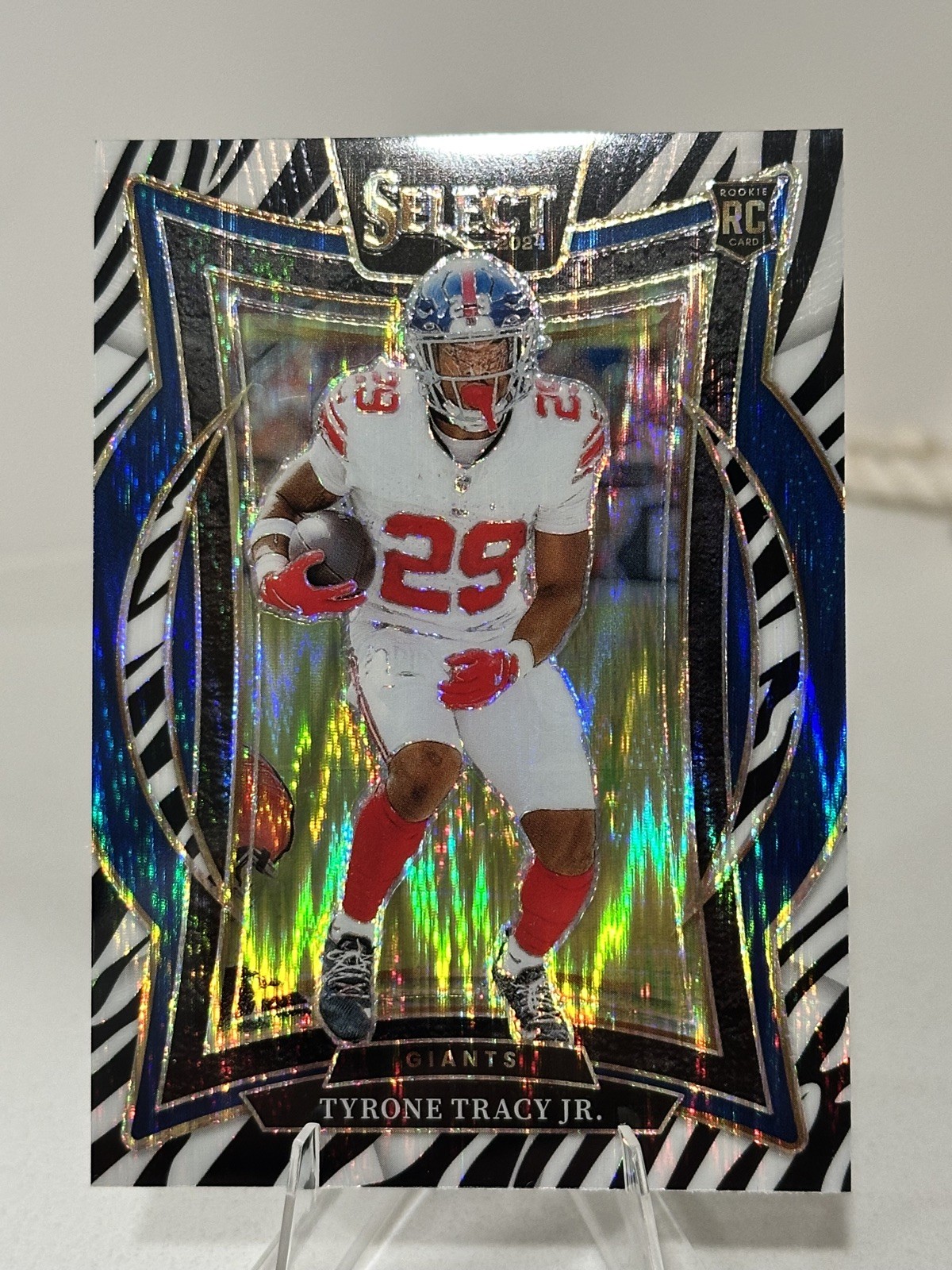 2024 Select Tyrone Tracy Jr Zebra Shock Concourse RC SSP Giants RB1 Rookie