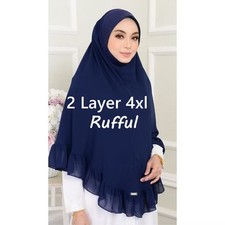 2 Layer Ruffle Chiffon Khimar Hijab