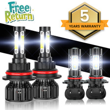For 2002-2004 Dodge Ram 1500 2500 3500 4x LED Headlight Bulbs HI/LO + Fog Light