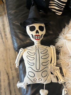 Pottery Barn Ms. Bones shaped Pillow  Halloween New w tags