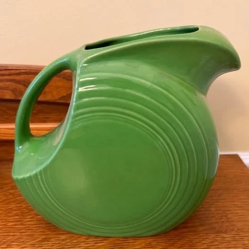 Homer Laughlin FIESTA WARE Retired SHAMROCK Green Large Disc Pitcher