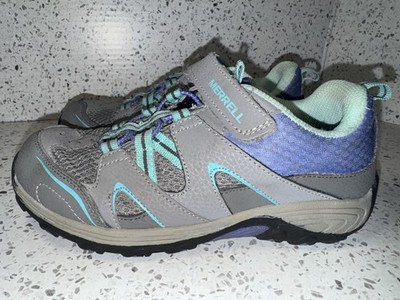 Merrell Trail Chaser Girls Hiking Sneakers Shoes Gray Teal Purple Size 3M