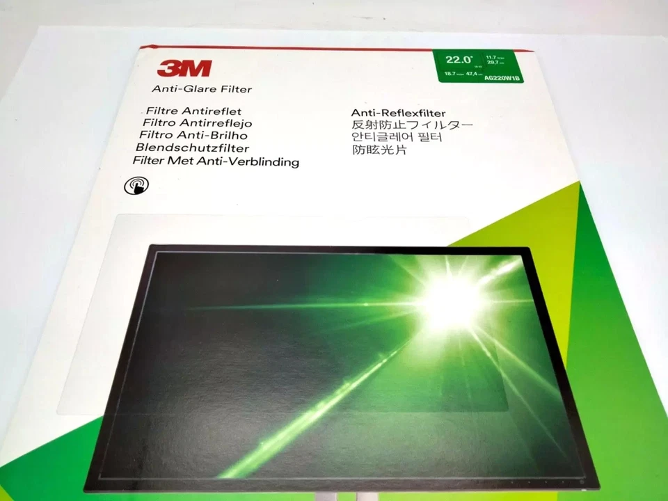 3M Anti-Glare Filter for 22.0" Monitor AG220W1B 11.7 x 18.7 New - Image 2 of 4