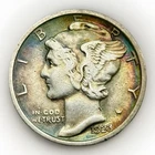 1923 Mercury Dime 10C XF Rainbow Toned Better Eye Appeal Silver Coin Rare EF