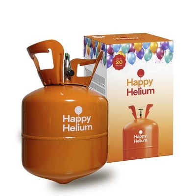 Happy Helium  Ballongas Helium für 20 Ballons + Zubehör, Heliumflasche für Party
