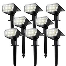 Spot Lights Outdoor with 59 LED, 8 Pack Solar Lights Waterproof IP65, Auto On...