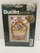 Bucilla Welcome Birdhouse Counted Cross Stitch Kit Vintage 1999 42352 5" x 7"