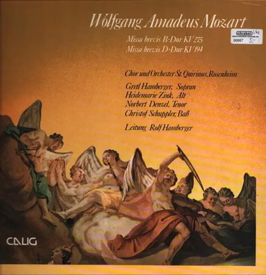 Mozart Missa Brevis B-Dur KV 275 & D-Dur KV 194 NEAR MINT Calig Vinyl LP