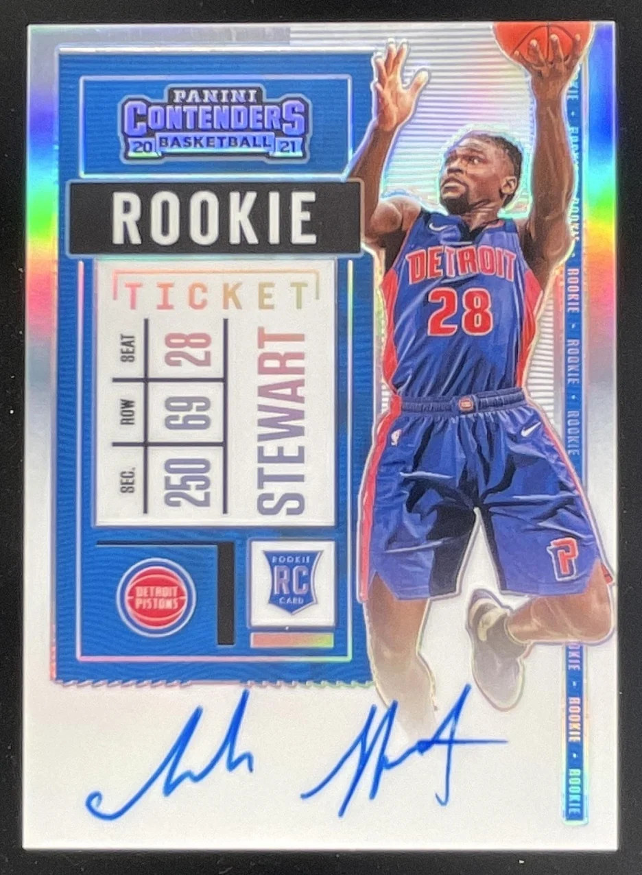 2020 Contenders #121b Isaiah Stewart Horizontal Rookie Ticket Variation RC Auto