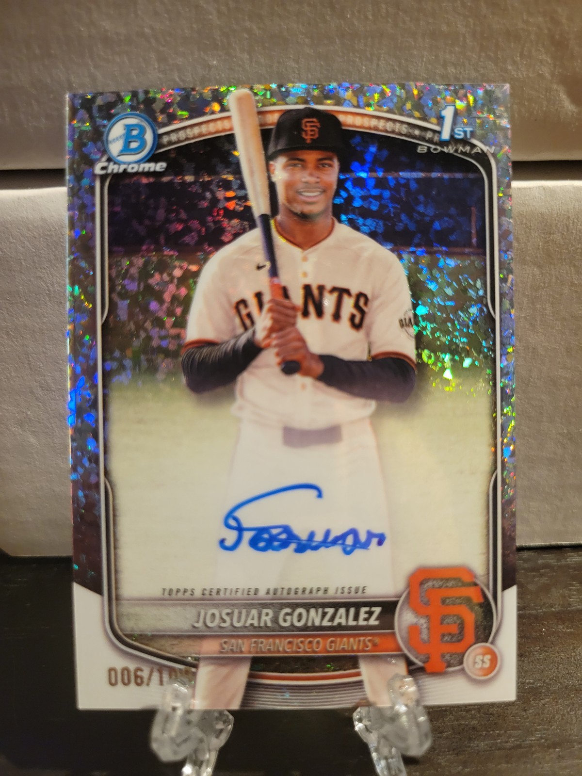2025 Bowman Chrome Josuar Gonzalez 1st Mini Diamond Refractor Auto /100