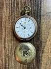 Antique ELGIN III National Watch Co Gold Tone Pocket Watch not working AS IS