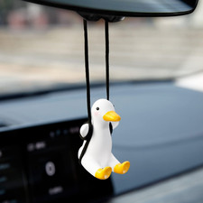 Cute Swinging Duck Car Rear View Mirror Hanging Accessories Funny Car Interior D