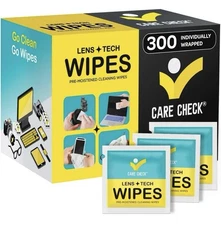 Lens Wipes, 300 Pre-Moistened Cleaning Wipes for Cameras, Laptops, Cell Phones,