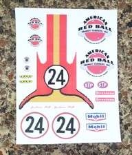 Decal sheet for Testors gas powered car----#24 Graham HILL America Red Ball INDY