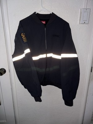 Supreme Reflective Stripe Zip-Off Sleeve Bomber Jacket Black Medium