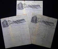 1893 ILLUSTRATED BILLHEADS AUSTIN NICHOLS CO NY & NOBLE & SON PENNSYLVANIA