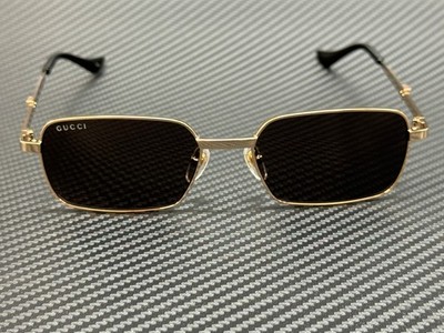 GUCCI GG1495S 001 Gold Grey Unisex Large 56 mm Sunglasses | eBay