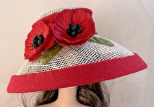 Barbie Straw Hat Red Poppies for silkstone poppy parker