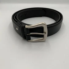 Nocona Belt Co Mens Leather Black Belt w/ Silver Buckle Size 50