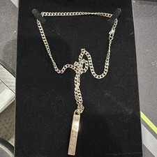 GUCCI Ghost GG Skull Silver Necklace Square Pendant Chain silverAg925 From JP