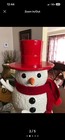 Ceramic Snowman Christmas Cider Server 18” tallGlossy Finish Red Top Hat & Scarf — photo 2
