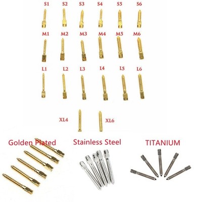 Dental Endo Pure Titanium/Golden/Stainless Conical Screw Posts Root Canal Pins