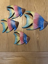 Decrotive  Hand Made Wooden Hanging  Fish Various Sizes