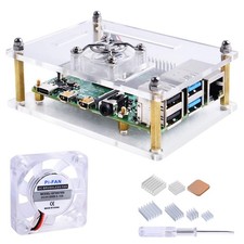 GeeekPi Acrylic Case for Raspberry Pi 4 Model B  pi 3 Clear