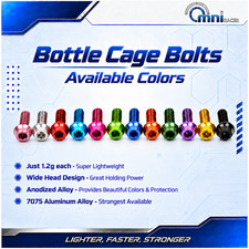 Alloy Bottle Cage Bolts OMNI Racer WORLDS LIGHTEST Set: 4-M5x15mm, 1.2g each 