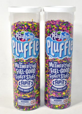 Educational Insights Playfoam PLUFFLE Lot of 2 Tubes Multicolor Sensory Toy USED