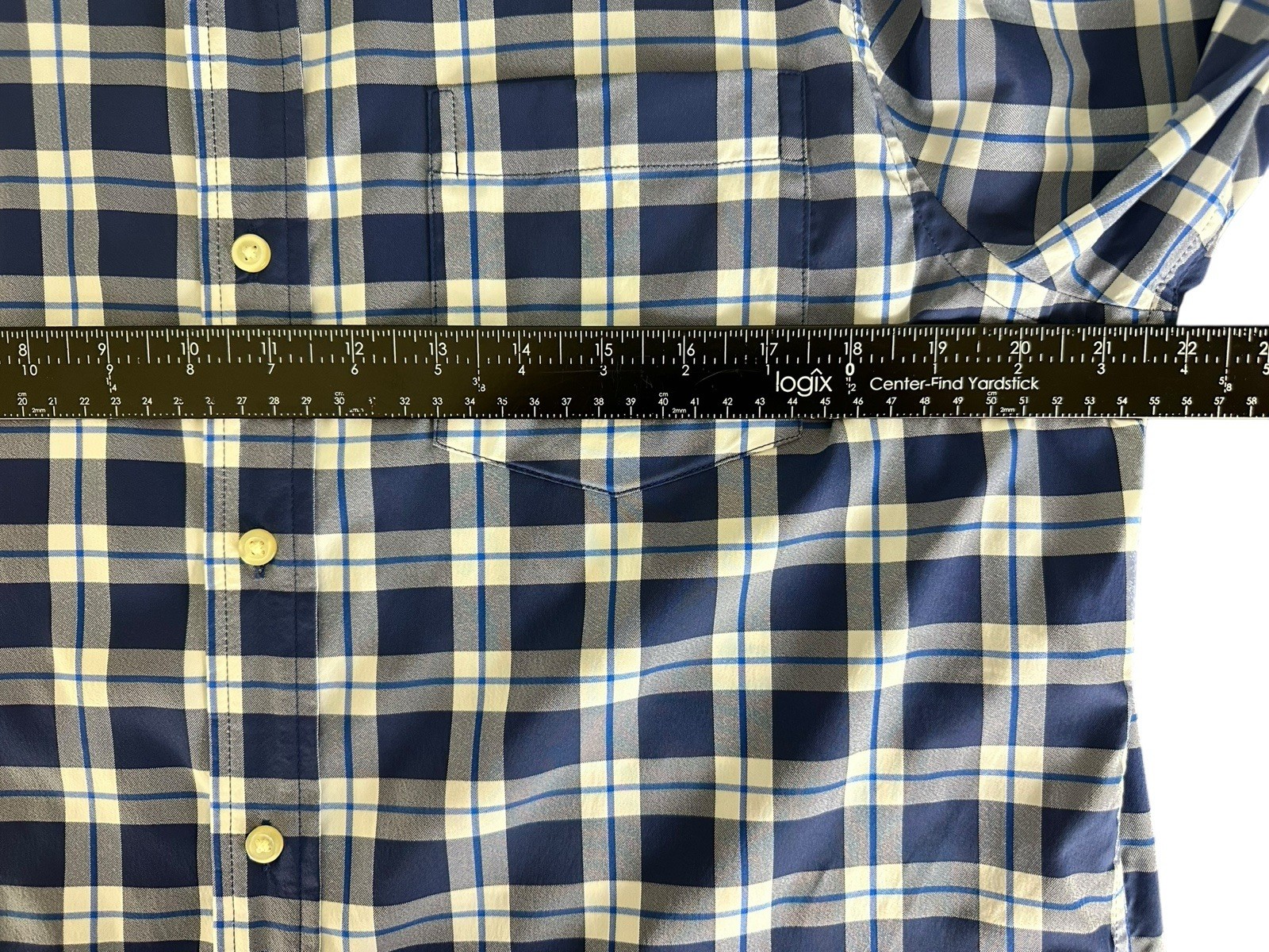 Chaps Performance Plaid Button Down Shirt Blue St… - image 5