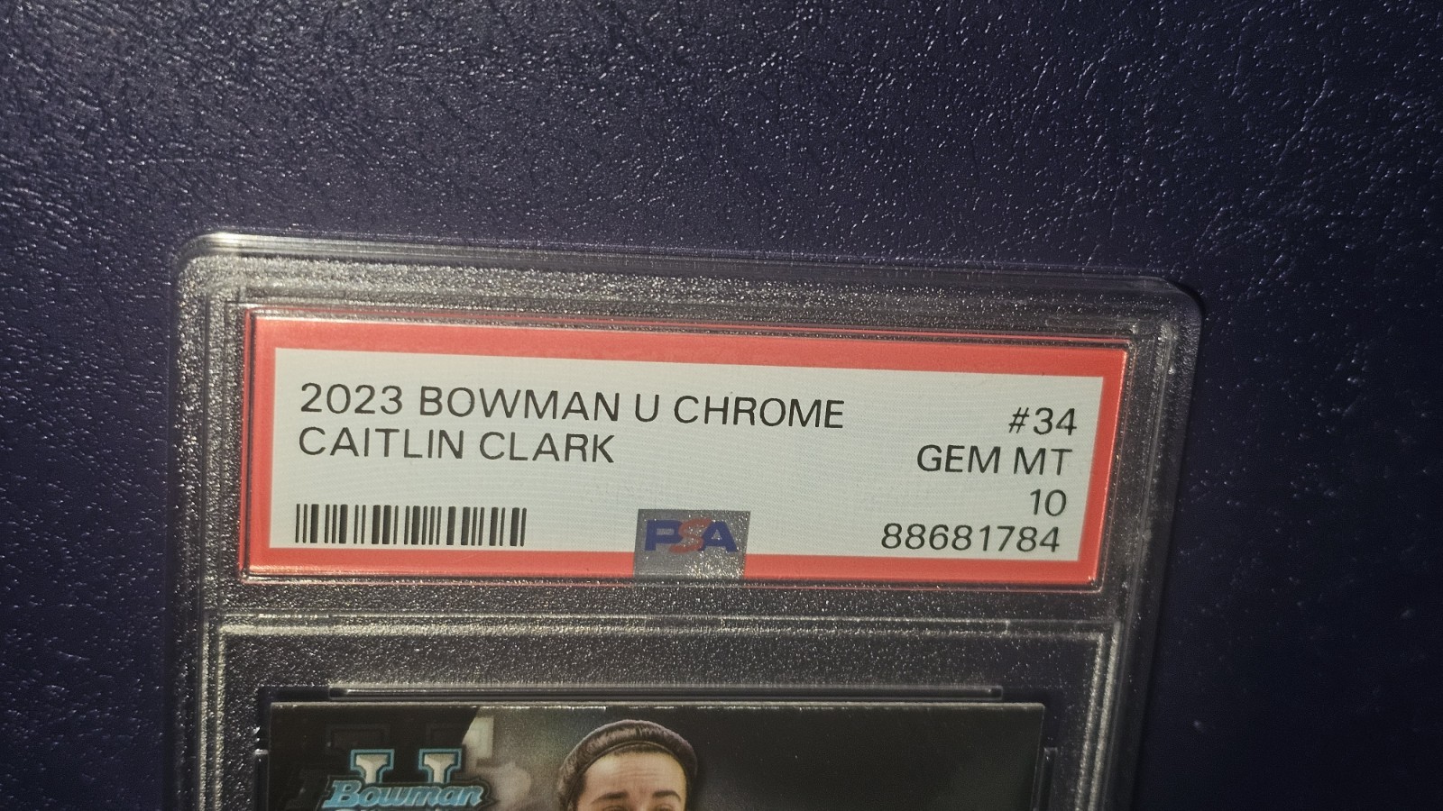 2023 BOWMAN U CHROME CAITLIN CLARK #34 PSA 10 view 3