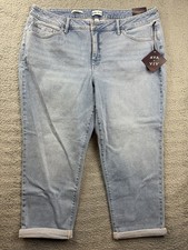 Ava Viv Womens Plus Size 20 Light Wash High Rise Relaxed Fit Boyfriend Jeans