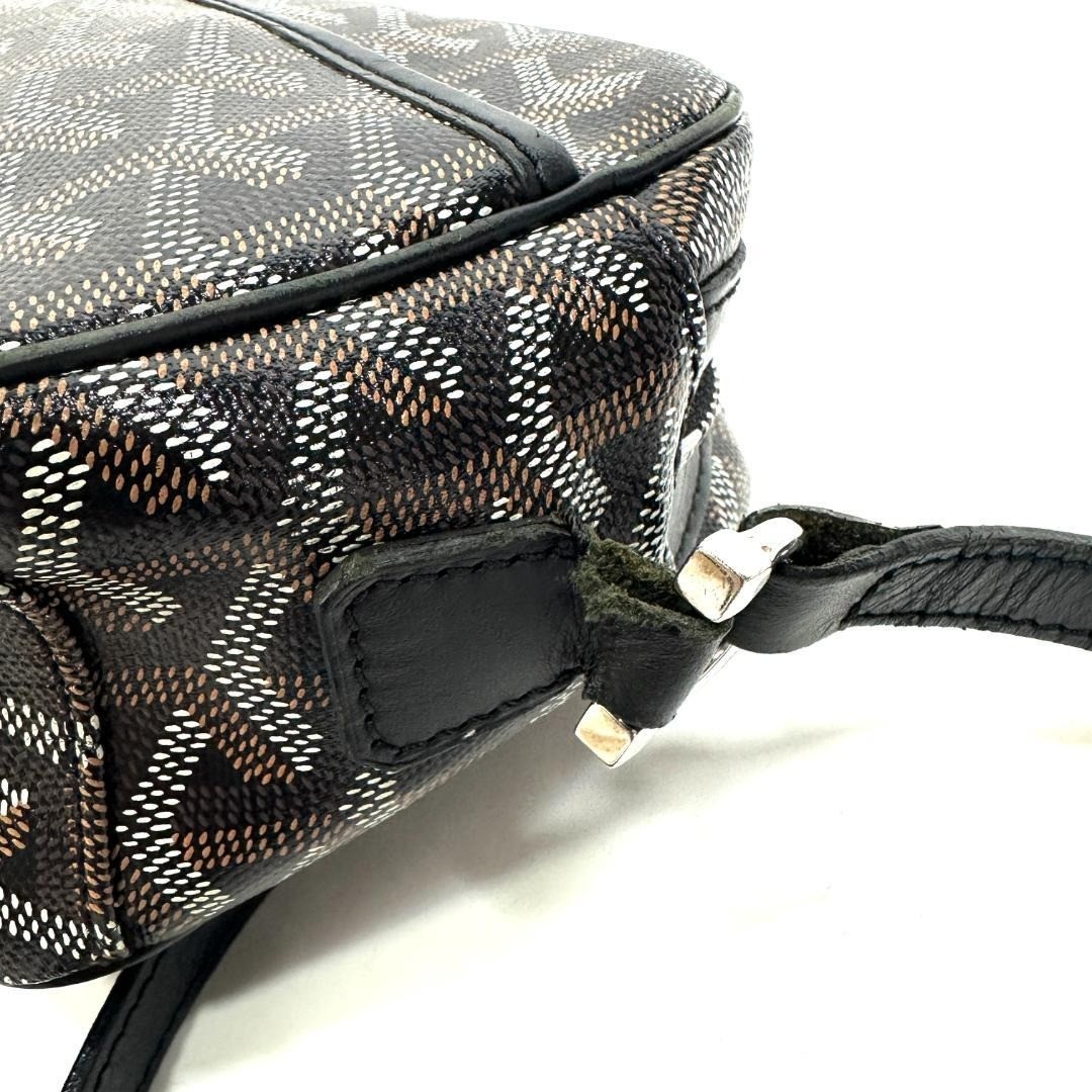 GOYARD Cap Vert PM Shoulder Bag Black Yellow Canvas Leather