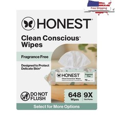 Compostable Baby Wipes Hypoallergenic Extra Thick Plant-Based 648 Count New